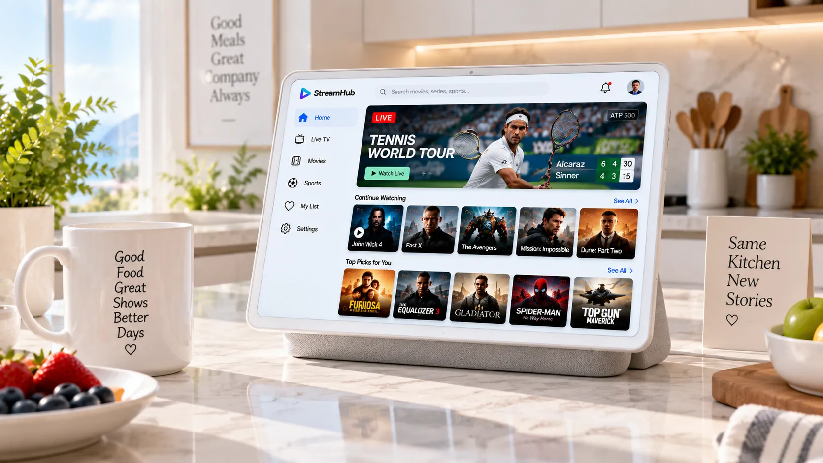 IPTV-Anbieter-Test: Übersicht der Testergebnisse für Uptime, EPG und Support auf Android TV
